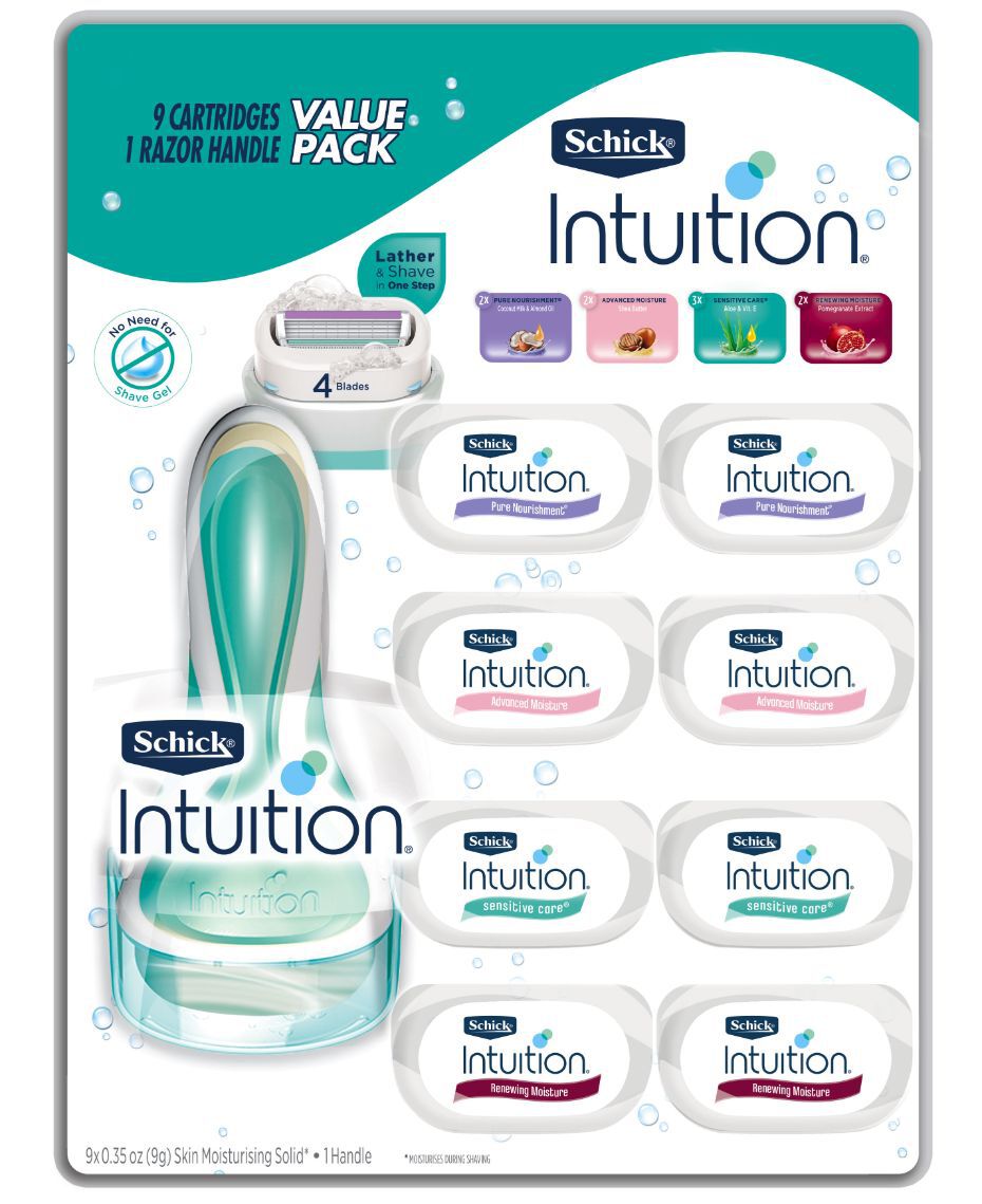 Schick Intuition Sensitive Razor + 9 Pack Refill Shaver Shop